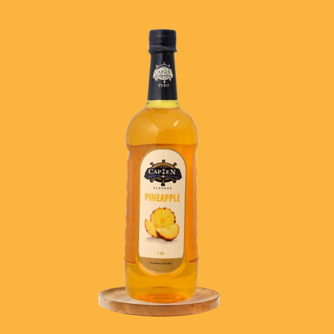 CAPTEN Pineapple Syrup | Fruit Mixer for Mocktails, Cocktails, Drinks, Juices, Beverages | Non Alcoholic Mix 1L Bottle - Image 3