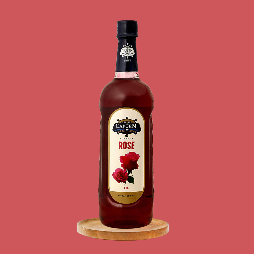 CAPTEN Rose Sharbat Syrup 1L | Mixer for Milkshake, Rose Milk, Falooda, Mocktails, Cocktails, Drinks, Juices, Beverages | 1000ML Bottle - Image 3