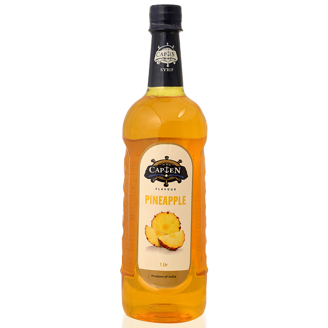 CAPTEN Pineapple Syrup | Fruit Mixer for Mocktails, Cocktails, Drinks, Juices, Beverages | Non Alcoholic Mix 1L Bottle